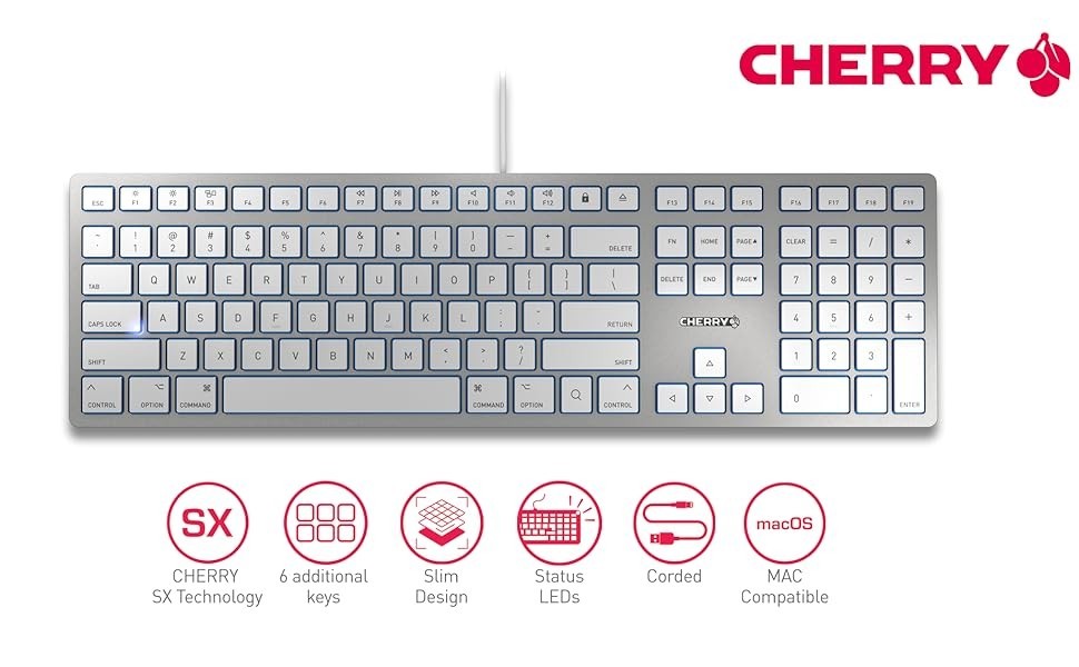 CHERRY KC 6000C For Mac Corded Mac Keyboard (jk1620us1) with open box