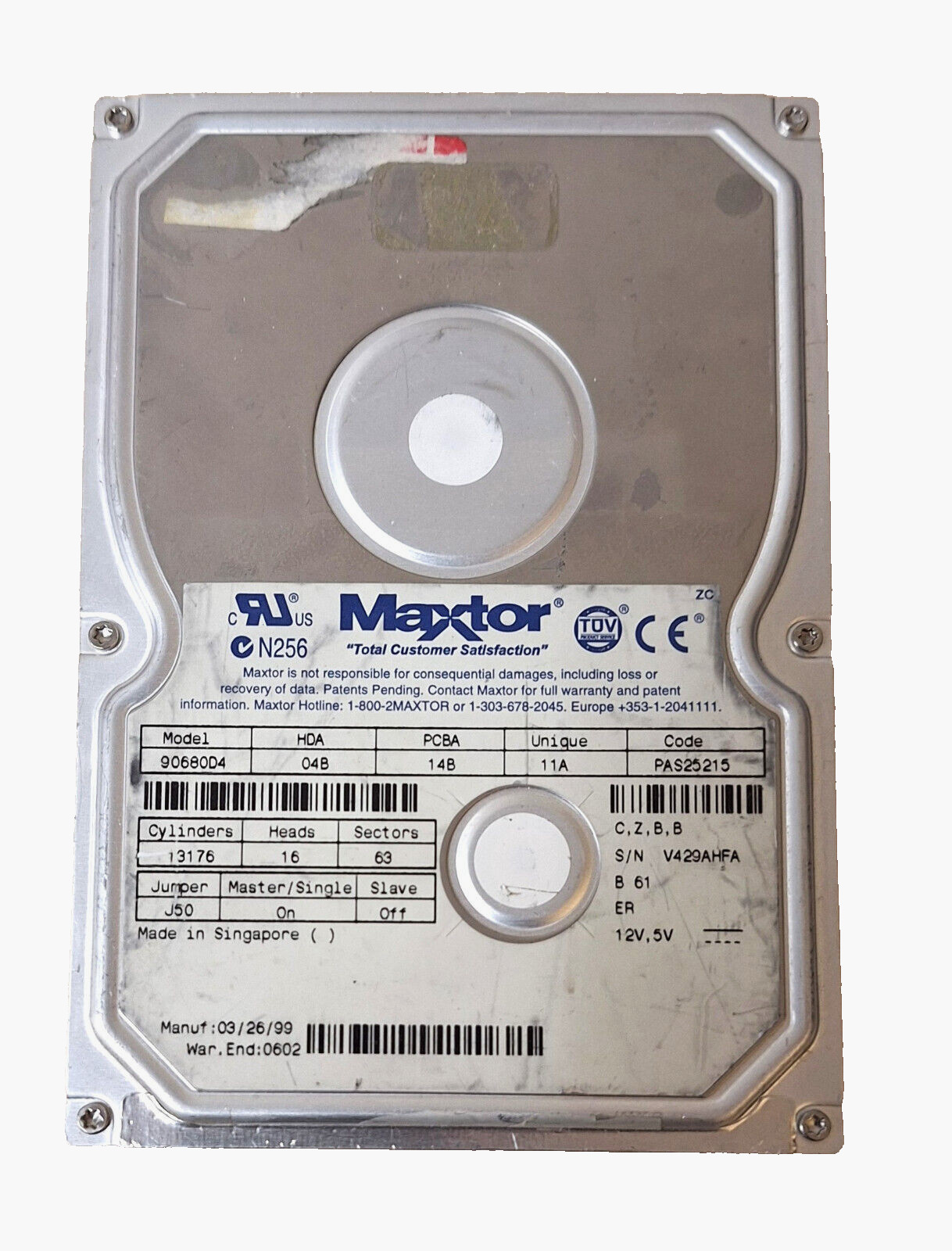 Maxtor 90680D4 6.8GB 5400RPM IDE 3.5" Hard Drive
