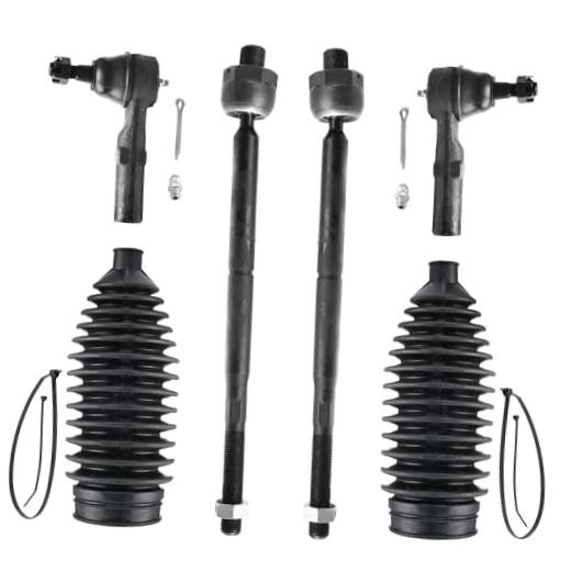 6pcs Front Steering Kit Tie Rod End Inner and Outer and Boots for RWD Chrysler