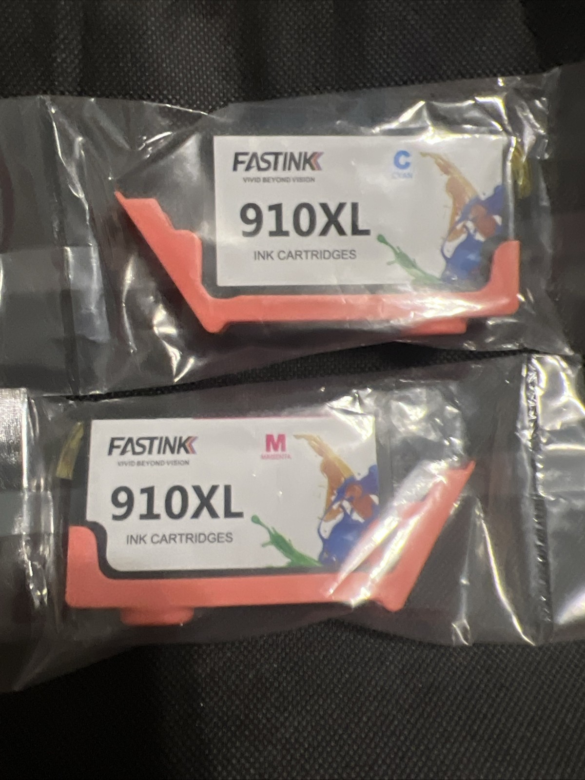 FASTINK 910XL INK CARTRIDGE NEW OPEN BOX /1 CYAN / 1 MAGENTA .