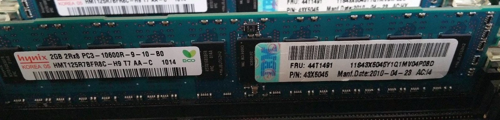 44T1491 IBM 2GB (1X2GB) 2RX8 PC3-10600R MEMORY Avaya x3550 M2