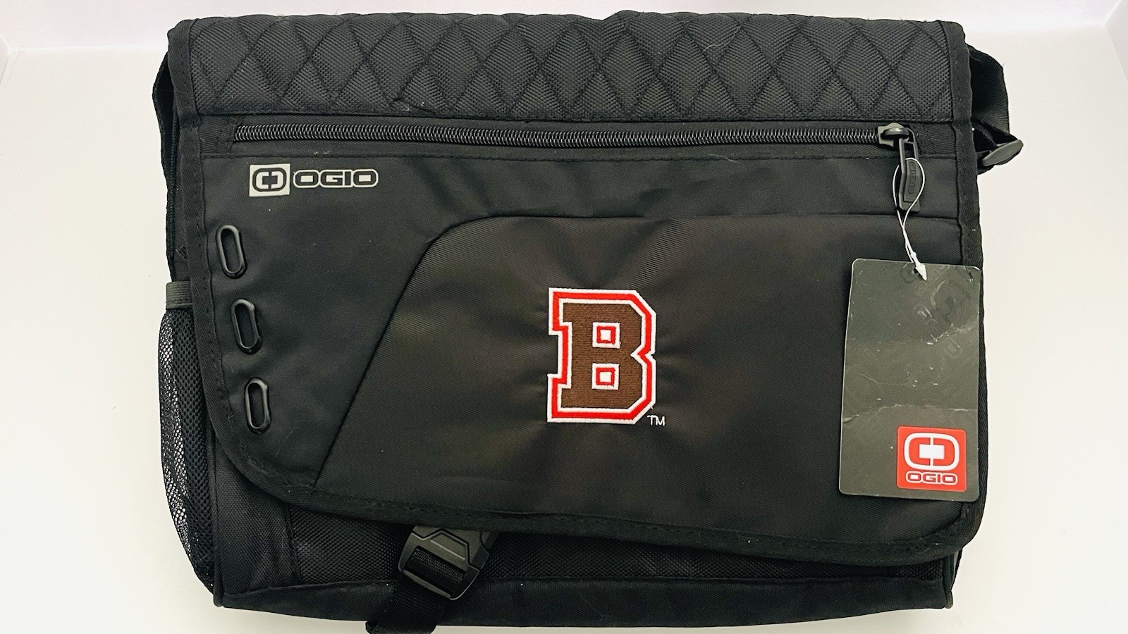OGIO Black Technologio RS.655 Messenger Bag Brown University Logo Laptop Vault