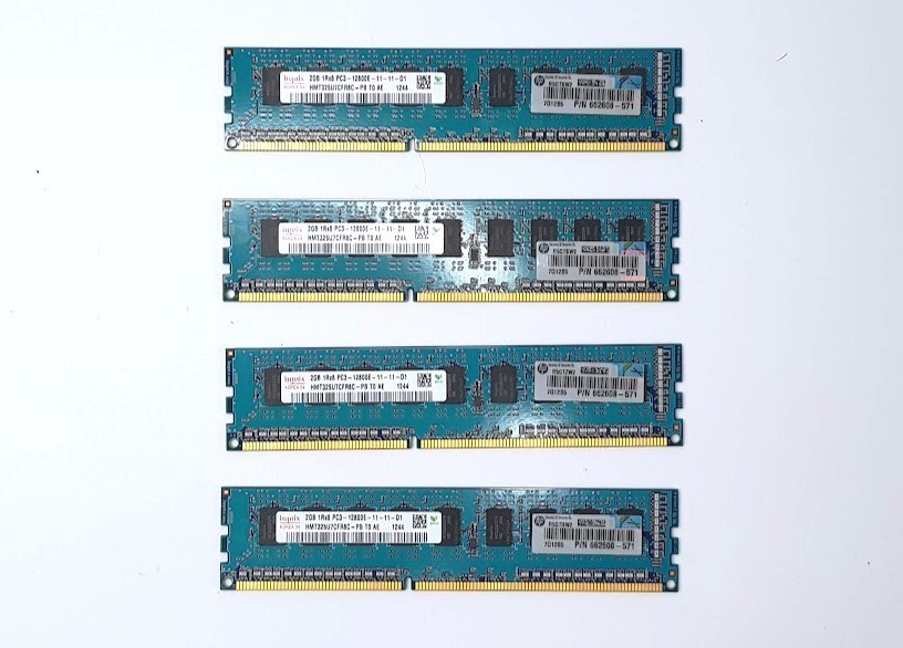 Hynix 8GB(4x2GB)PC3-12800E DDR3 240pin SDRAM ECC Server Memory HMT325U7CFR8C-PB