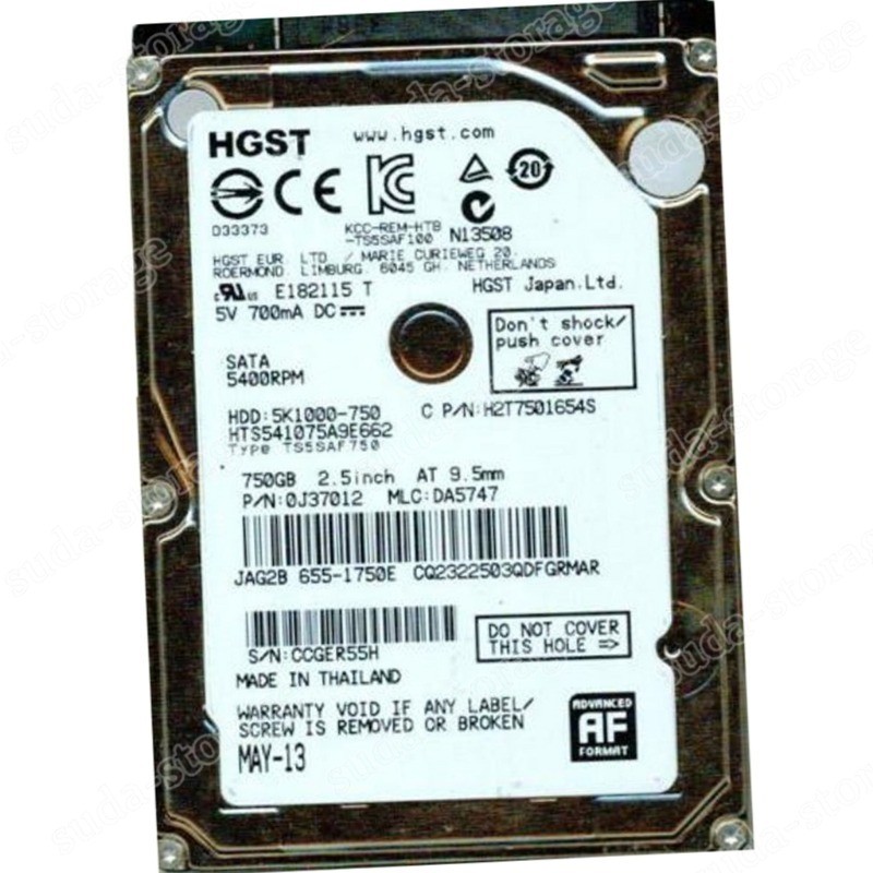 1PCS New Hitachi 750GB HTS541075A9E662 5400RPM 8MB SATA 2.5" Laptop Hard Disk D