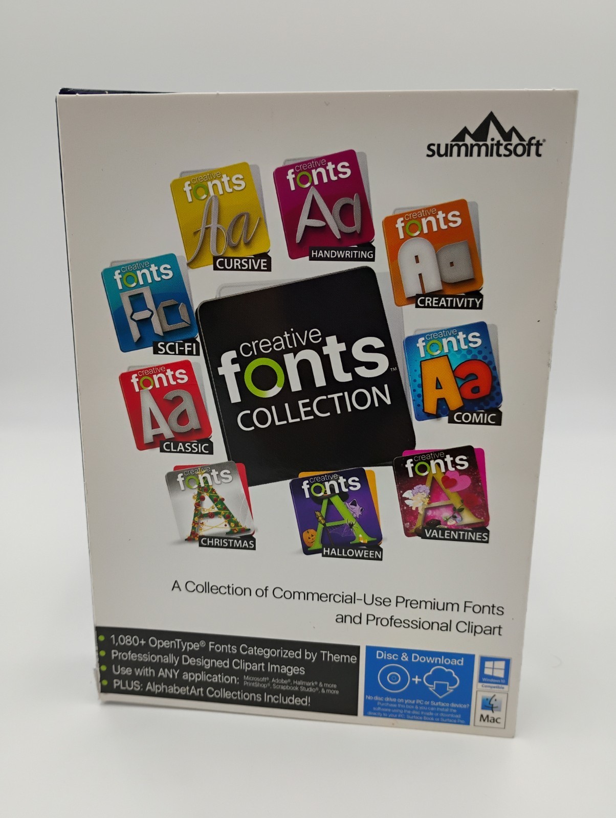 Summitsoft Creative Fonts Collection (PC Windows / Mac), Disc / Download