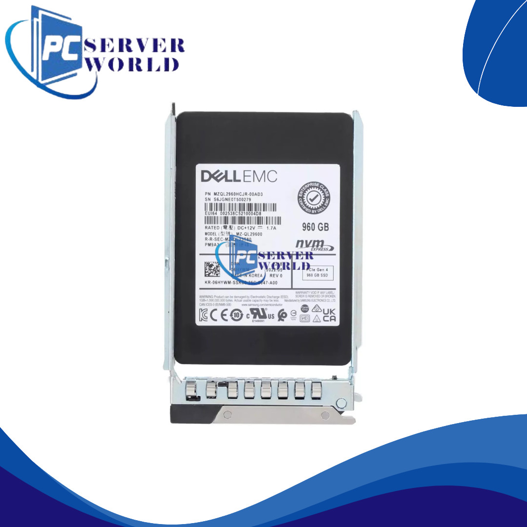 6HYWM DELL EMC 960GB PCI-E GEN4 NVME SSD DRIVE 06HYWM MZ-QL29600