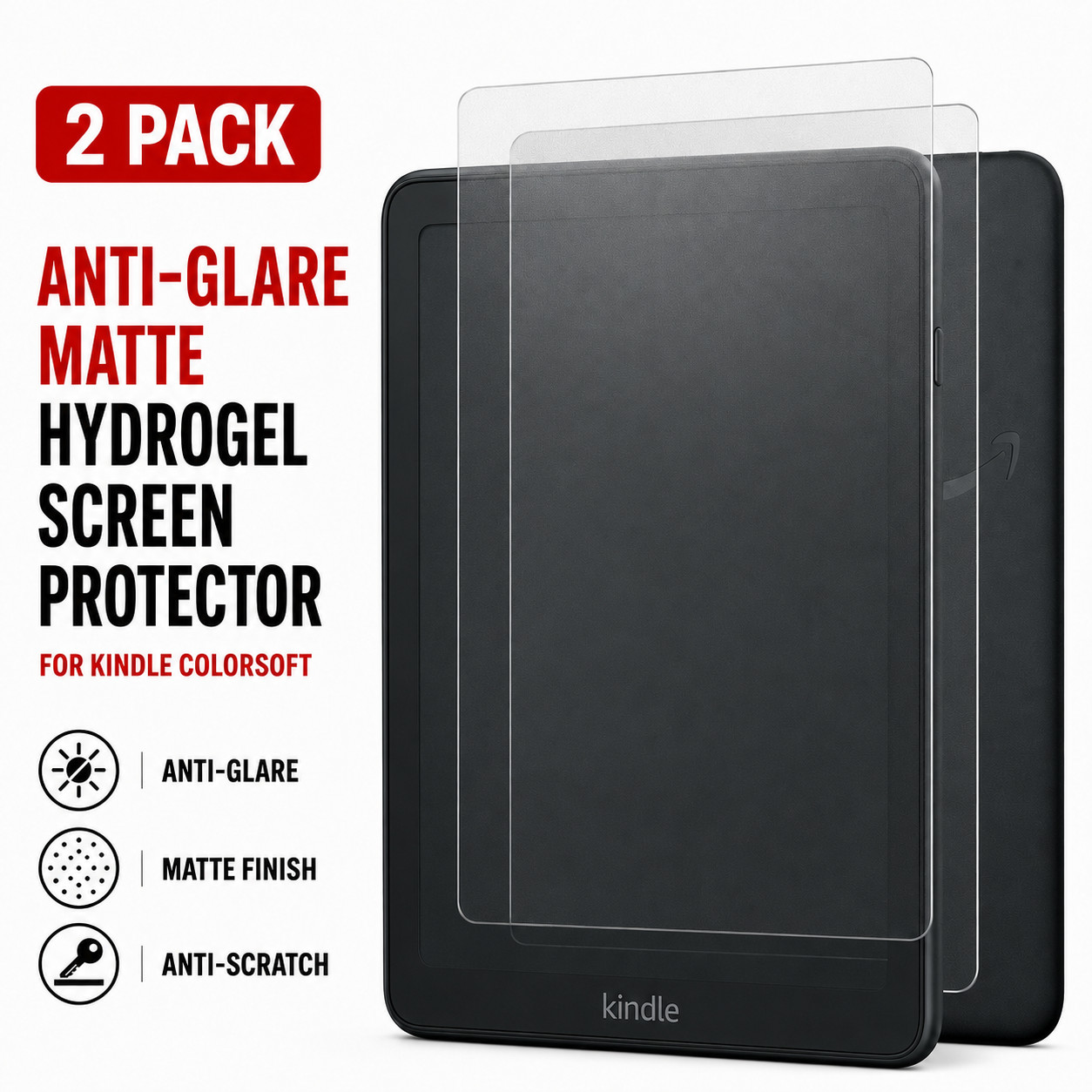 Kindle Colorsoft Hydrogel Screen Protector 2 Pack Anti-Glare Matte Anti-Scratch