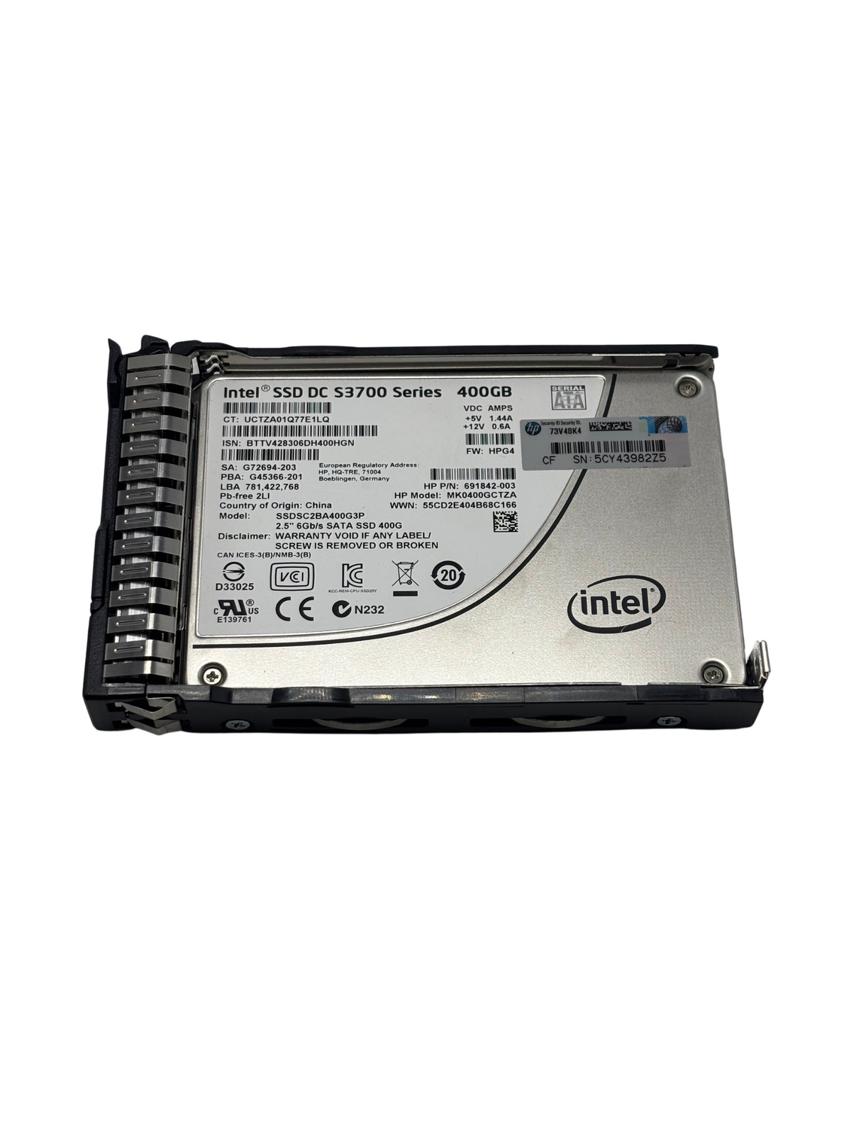 HP 692166-001 400GB SATA 6G ME S3700 Series 2.5 SSD "