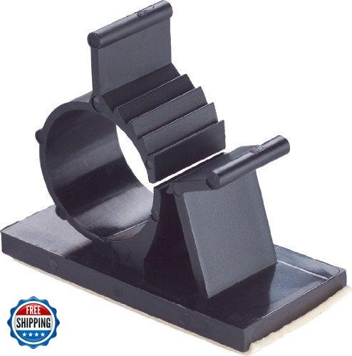GBSTORE 25 Pcs UVB Plastic Kwik Clips Black Adhesive Backed Nylon Wire Adjust