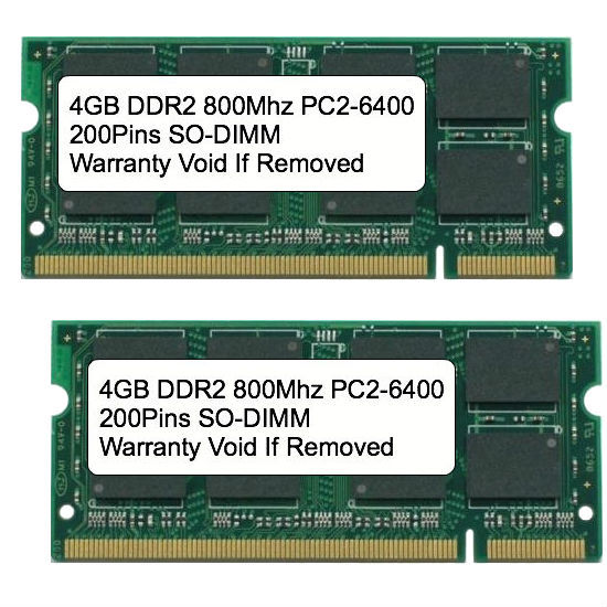 8GB Kit 2x 4GB DDR2 800 MHz PC2-6400 Sodimm Memory for IBM Lenovo HP Dell Laptop