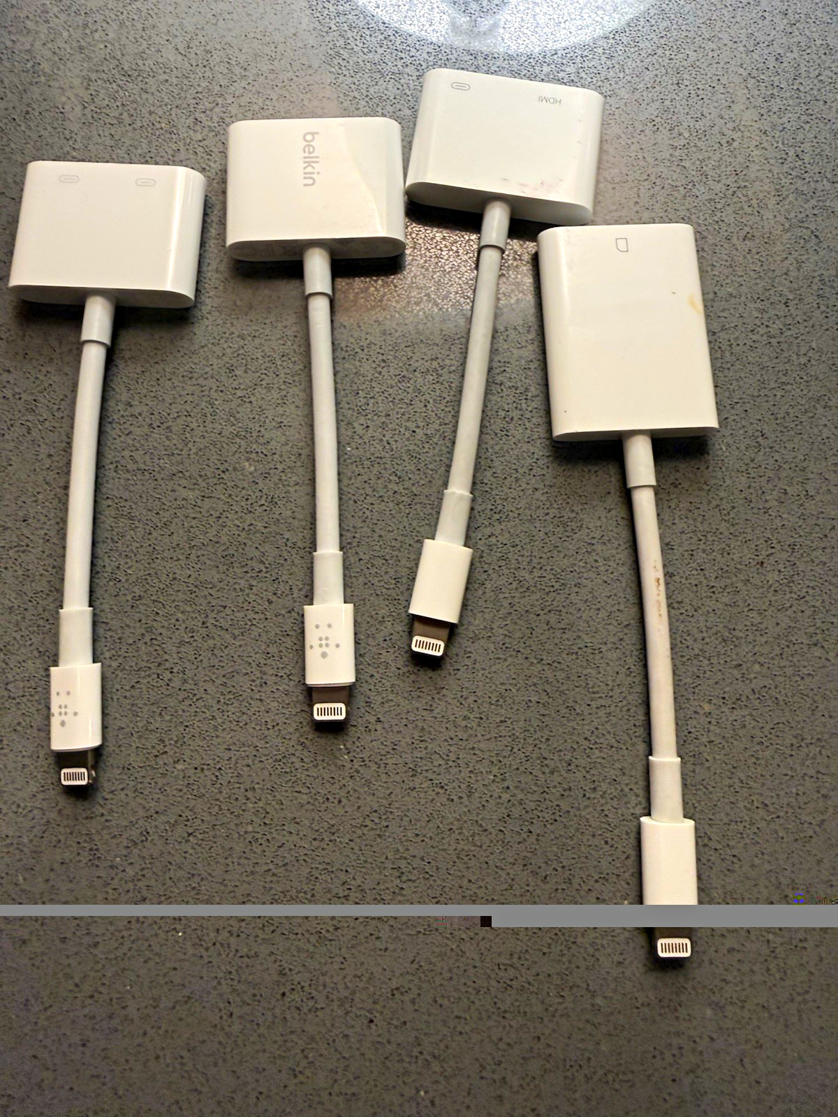 Lot of 4 Lightning adaptors for Apple devices