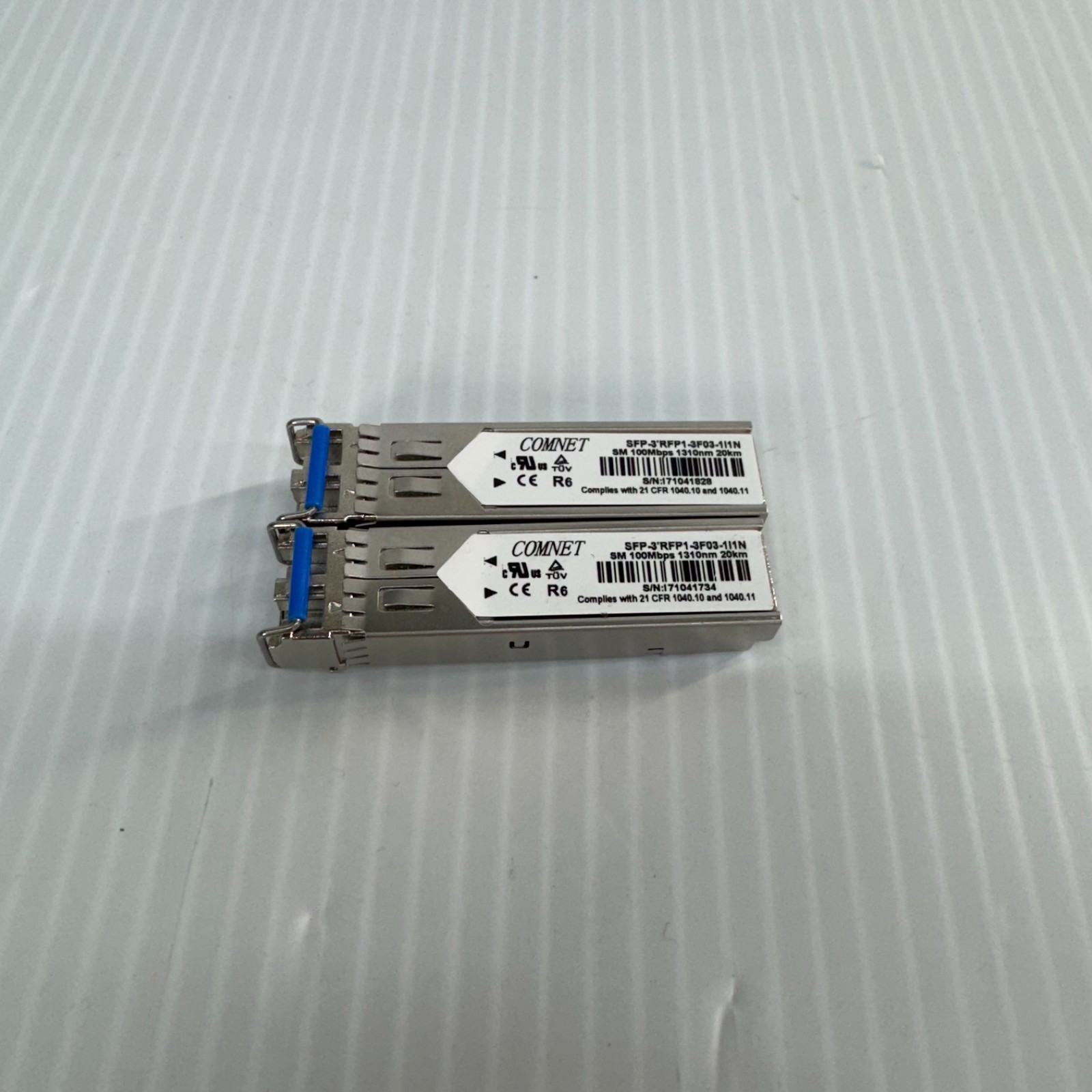 Lot of 2 Comnet SFP-3RFP1-3F03-11IN 100Mbps 1310nm 20km SFP