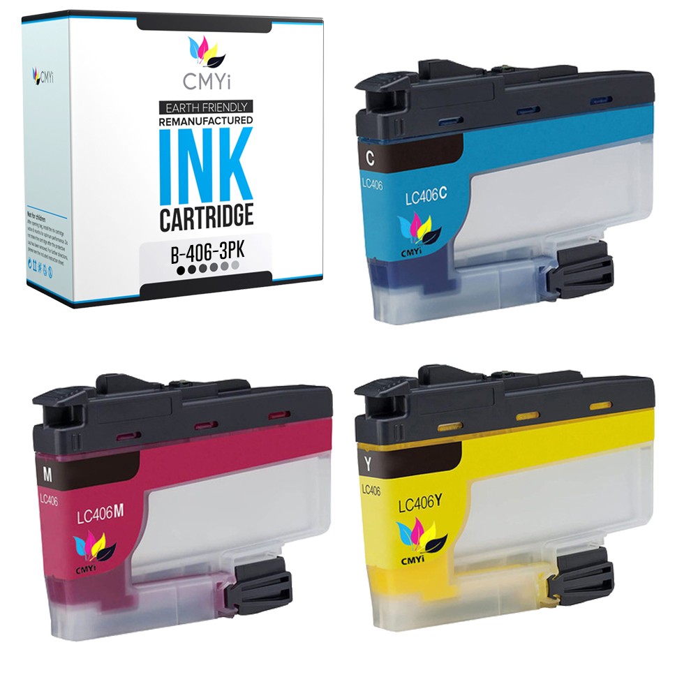 3-Pack Compatible CMYi LC406 Ink Cartridge fits Brother MFC-J4335DW, J4345DW