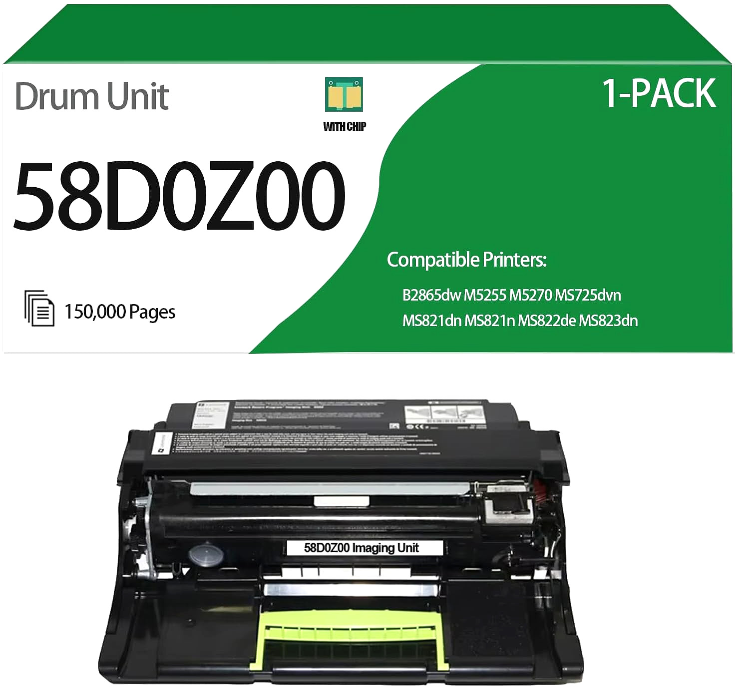 58D0Z00/58D0ZA0 Imaging Unit for Lexmark B2865dw MS821 MS823 MS825 MX822 Series