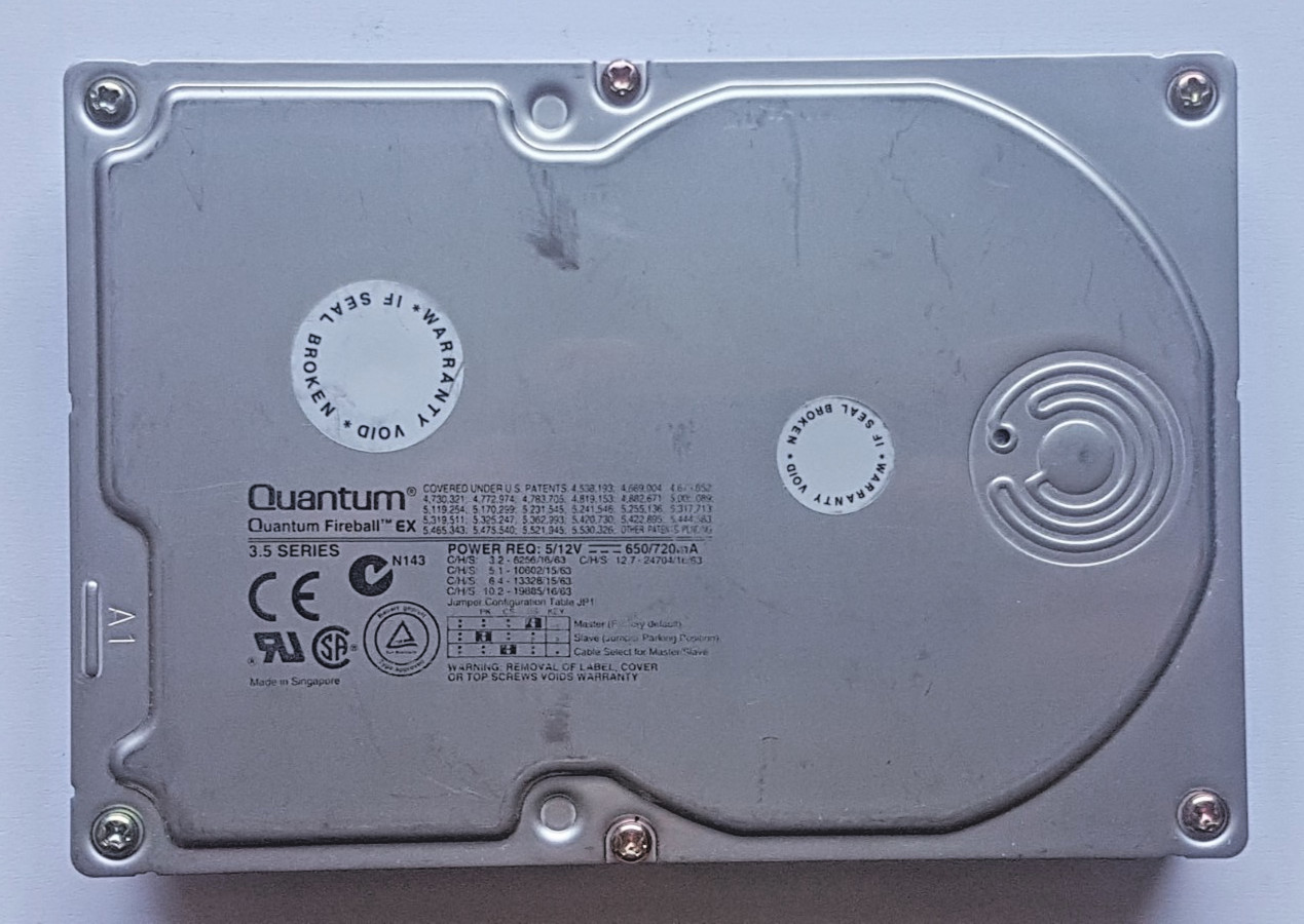 3.2GB IDE Quantum Fireball EX PN EX32A013 Rev 01-B P-ATA 5400rpm 512KB HDD 3.5"