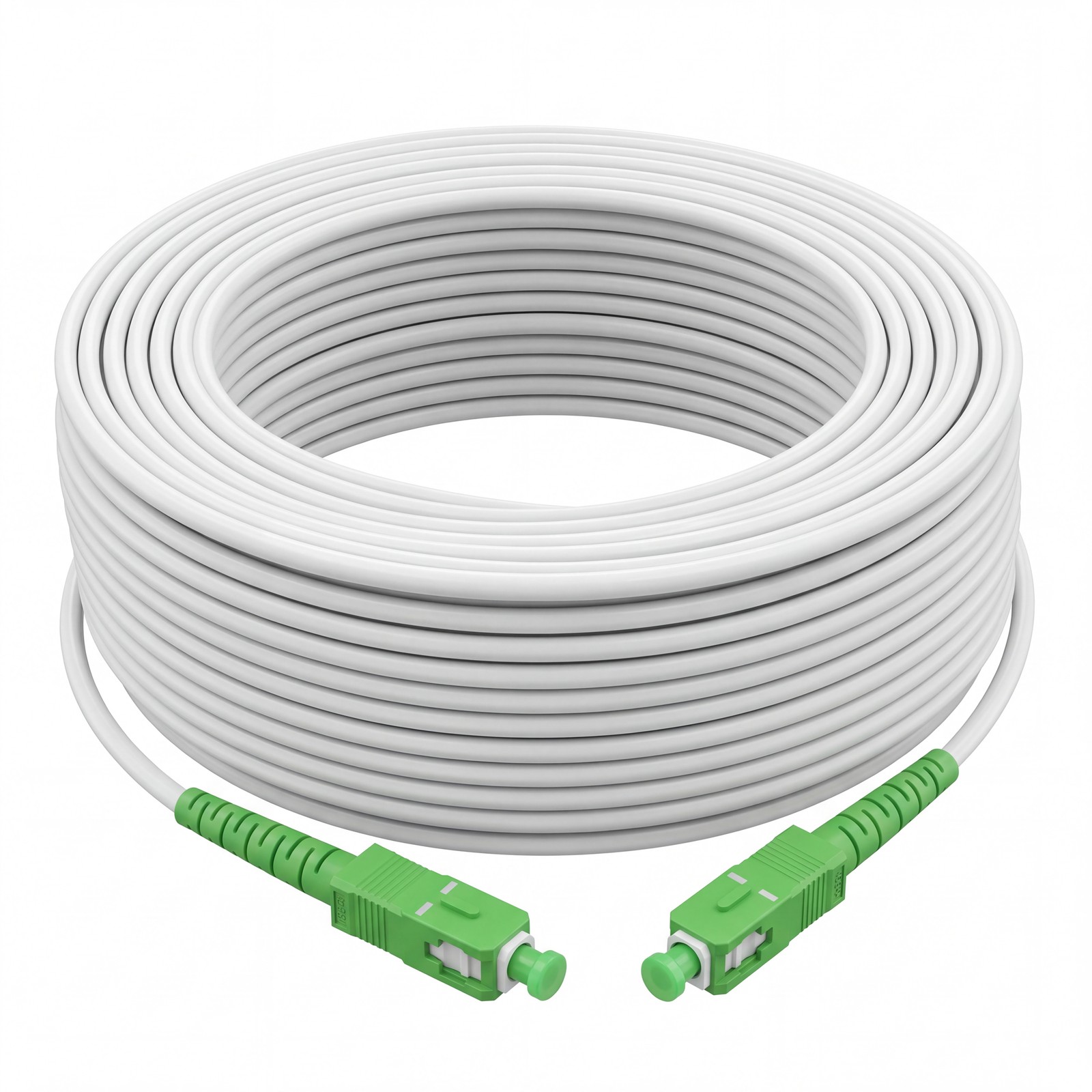 Singlemode Simplex Armored Fiber Patch Cord White Cable UPC APC SC-SC 1m-30m