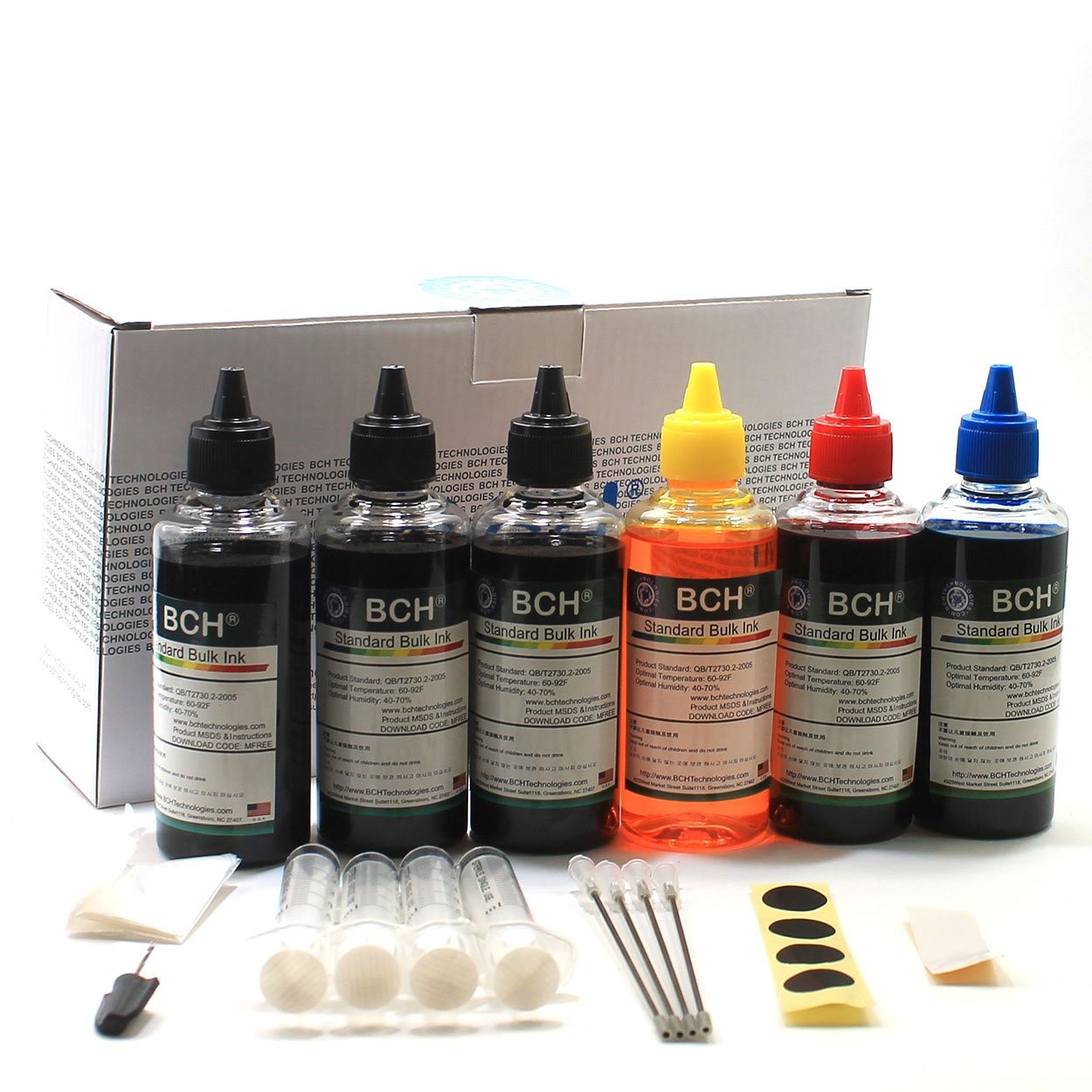 Standard Printer Refill Ink Kit – 600ml Bulk Dye Ink (3X Black, Cyan, Magenta...