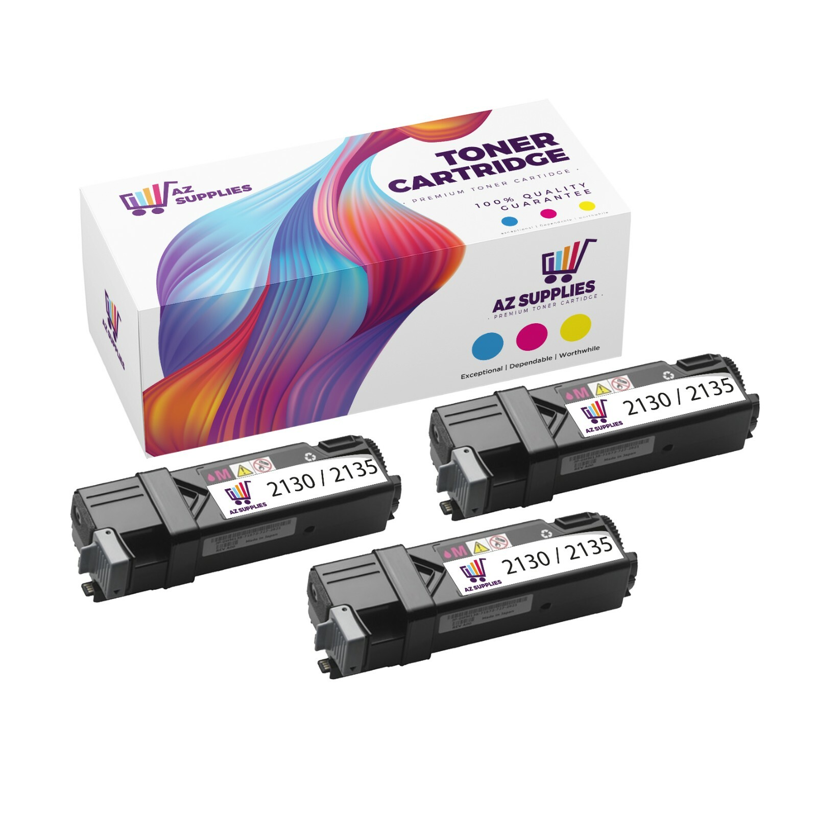 3PK 2130/2135 Black Toner Cartridge Compatible Dell Color Laser 2130CN 2135CN