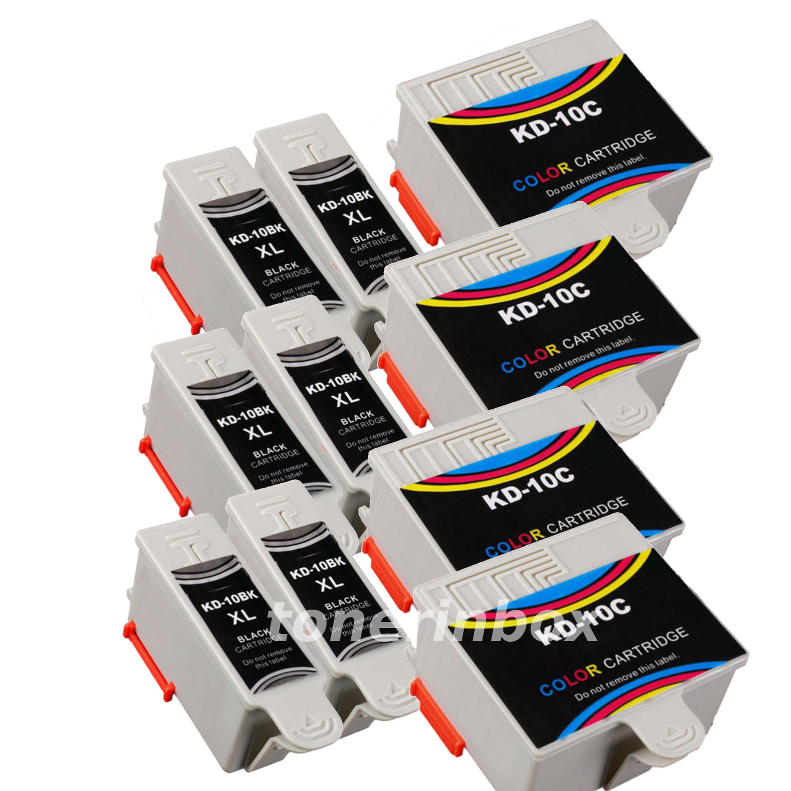 10 Pack (6 Bk/4 Color) #10 Ink Cartridges For Kodak 10B 10C ESP 3250 5210 5250