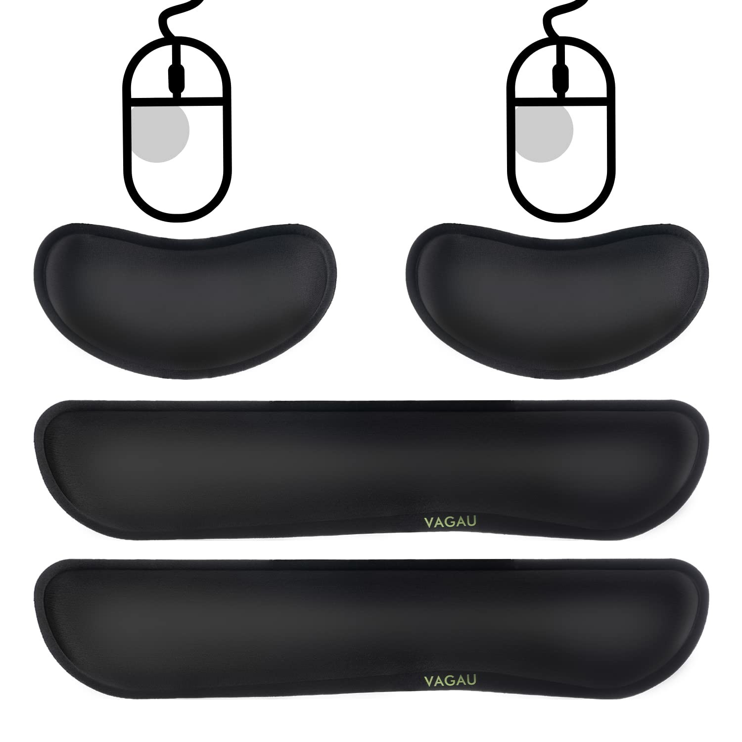 VAGAU Premium Keyboard Wrist Rest and Mouse Pad Wrist Support, Ergonomic Memo...