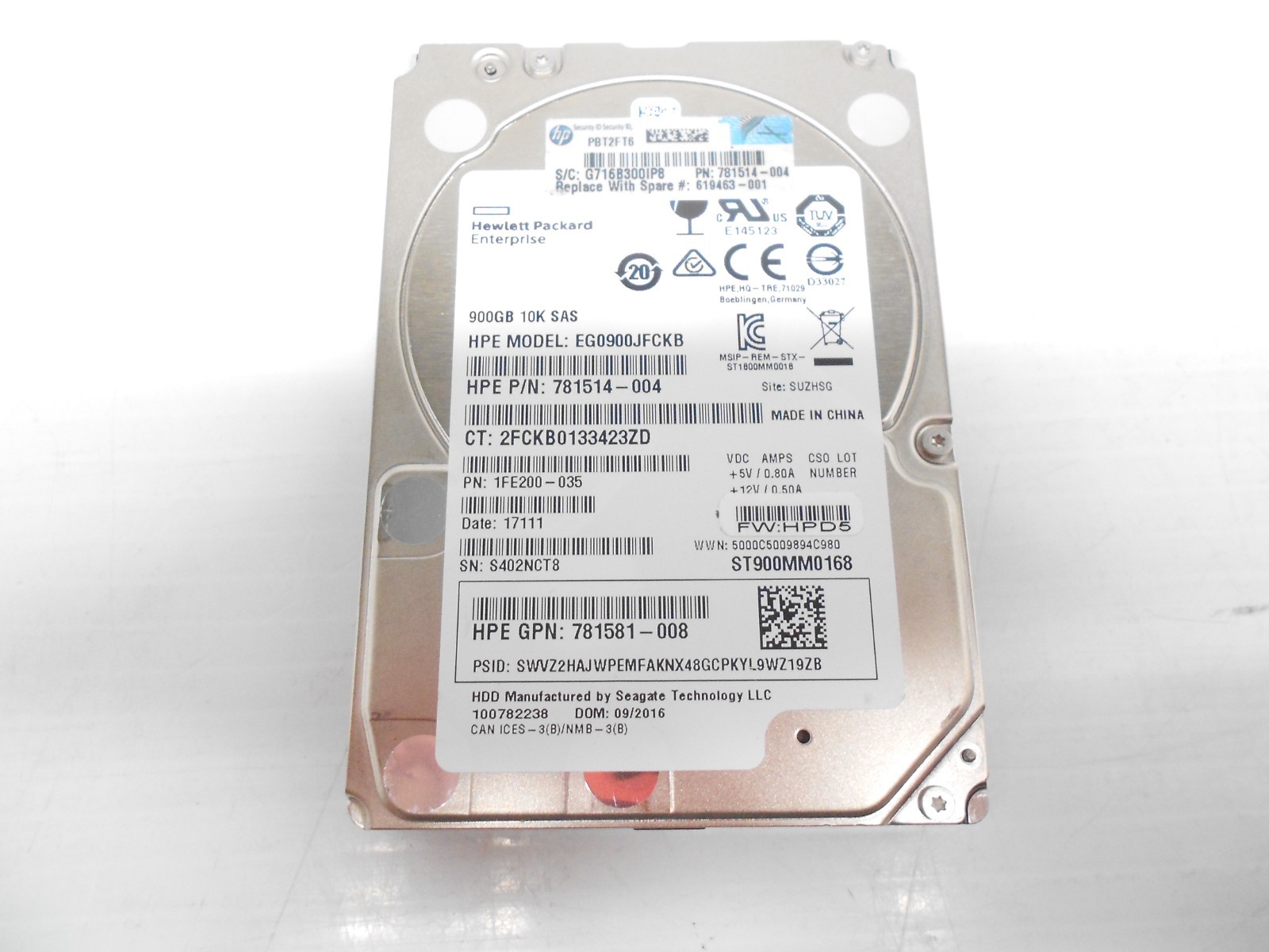HP EG0900JFCKB Seagate 900GB 10K 2.5 SAS 12G Server Storage JBOD Hard Drive Dell