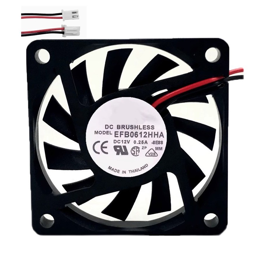 Cooling Fan For DELTA EFB0612HHA-8E88 60*60*10MM DC12V 0.25A 2lines New