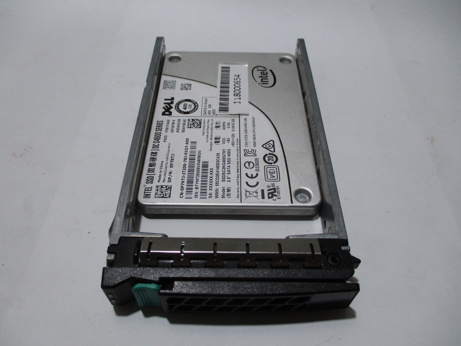 Dell/EMC P7KTJ 118000654 400GB 6Gbps 2.5" SATA SSD Intel DC S4600 SERIES