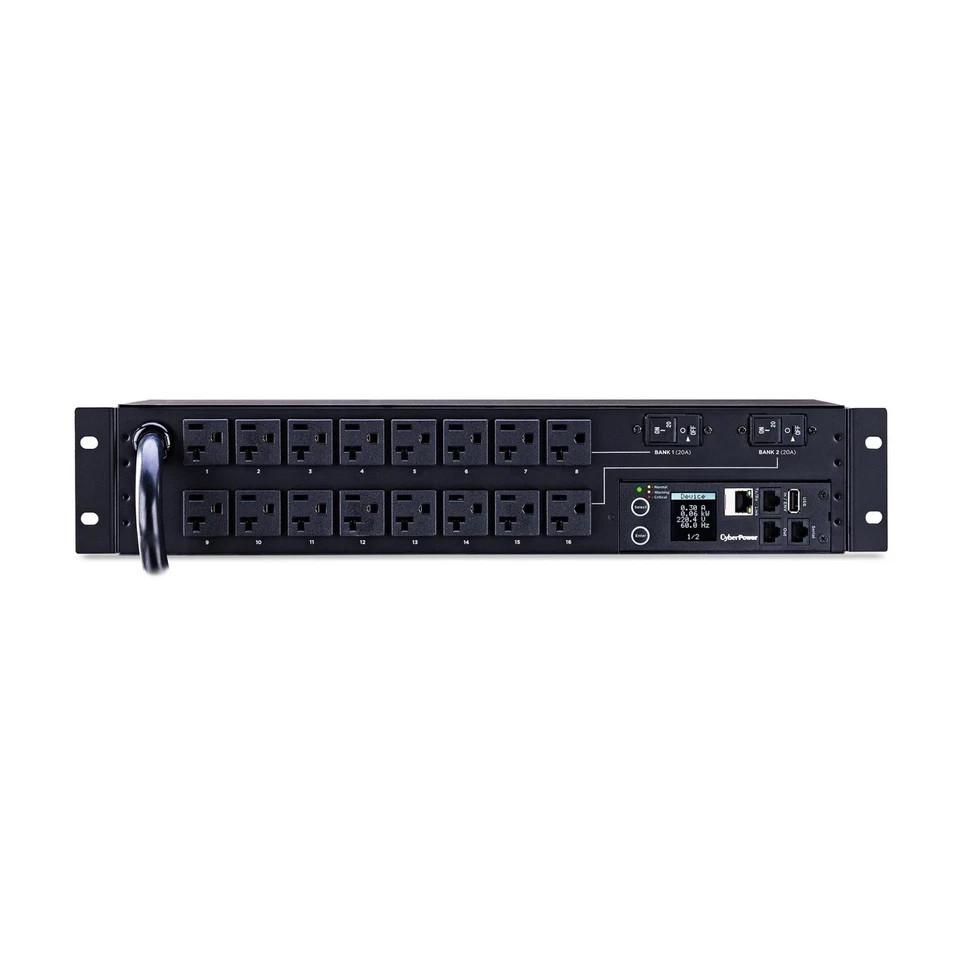 CyberPower PDU31003 100 - 120 VAC 30A Monitored PDU 16 Outlets, 12 ft