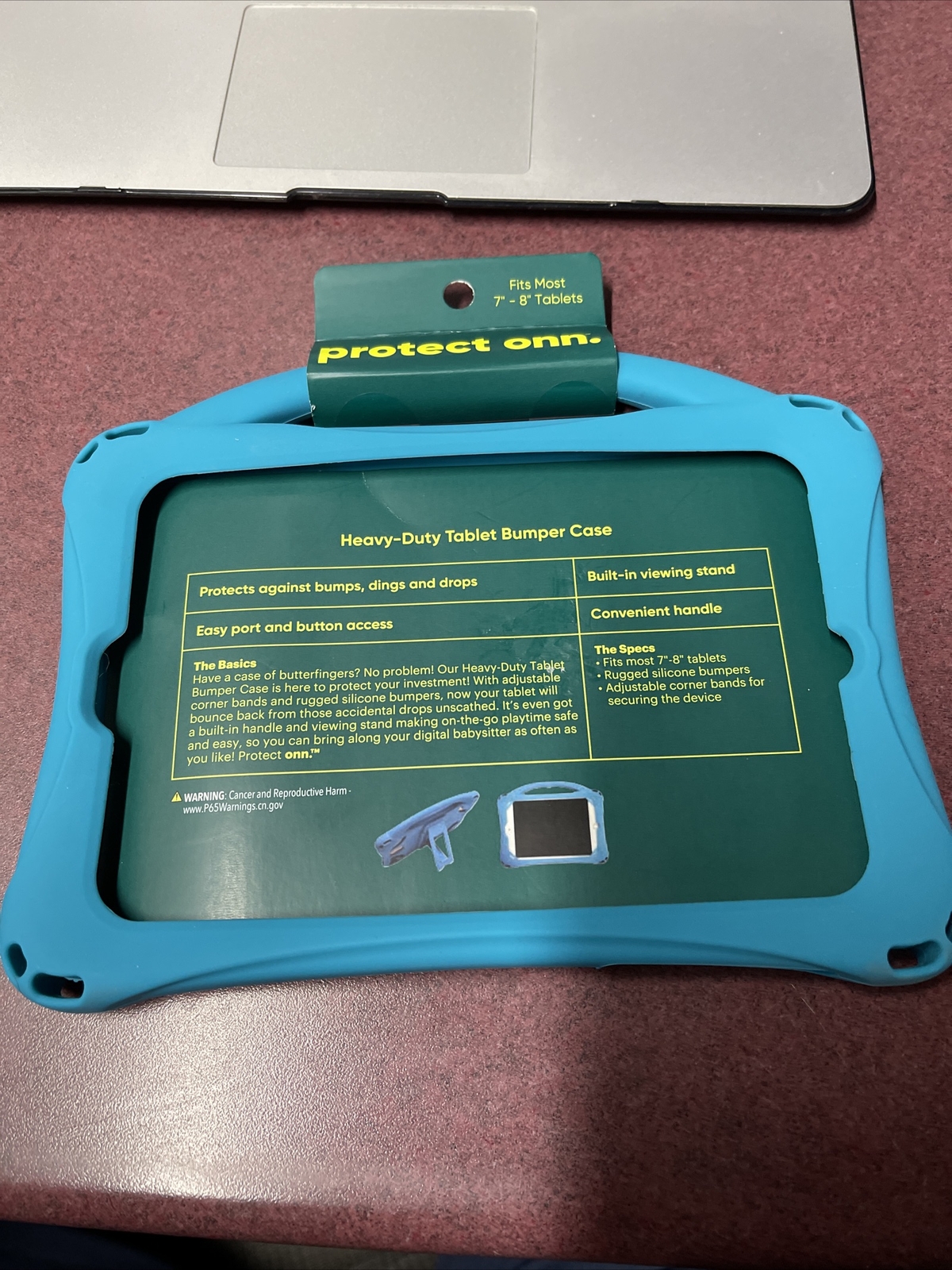 Protect ONN Heavy Duty 7"-8" Tablet Bumper Case w/ Carry Handle & Stand | Blue
