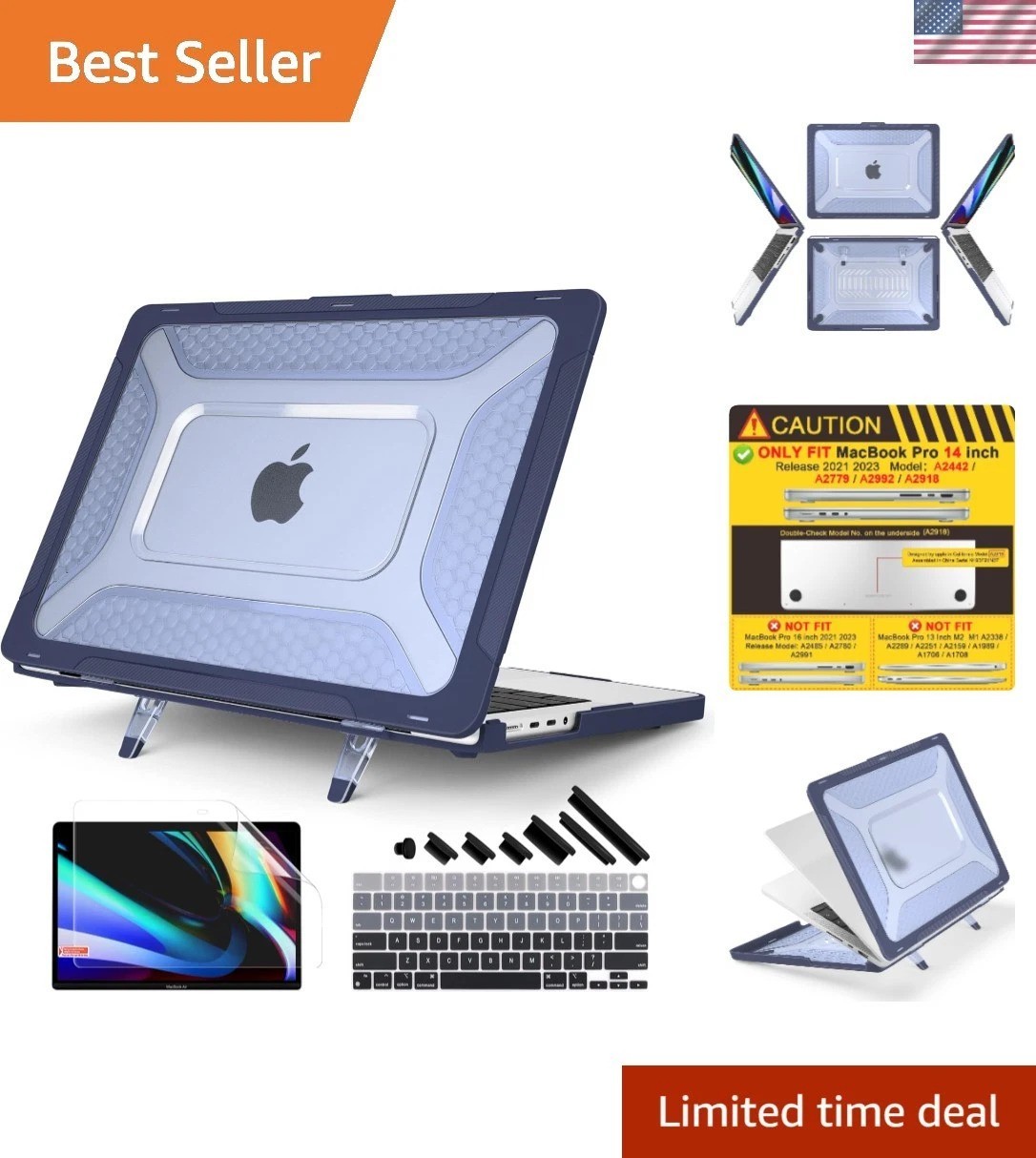 Extreme Heavy Duty Case for M5 MacBook Pro 14 inch 2025 2024 2023 2021 Releas...