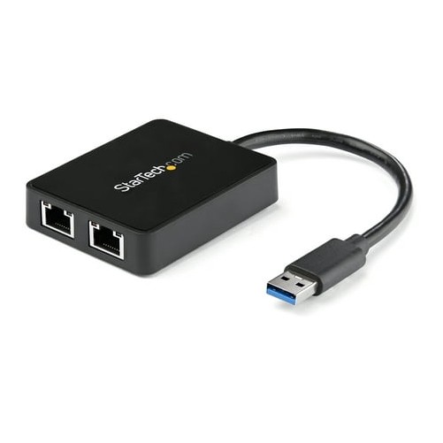 Startech USB32000SPT USB TO ETHERNET ADAPTER DUAL USB 3.0 GIGABIT 2-PORT NTWK DO