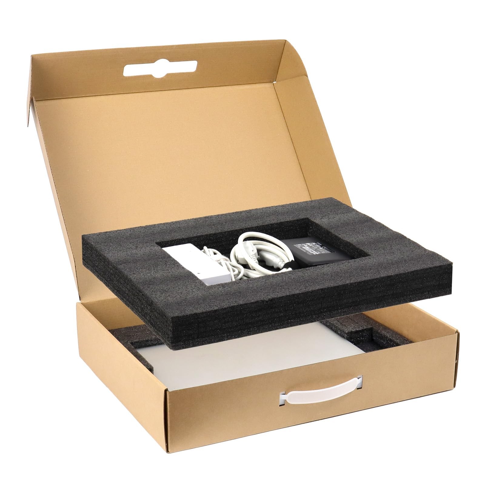 DEZIBOX Brown Laptop Shipping Box with Foam 17x13x4.1 Inch