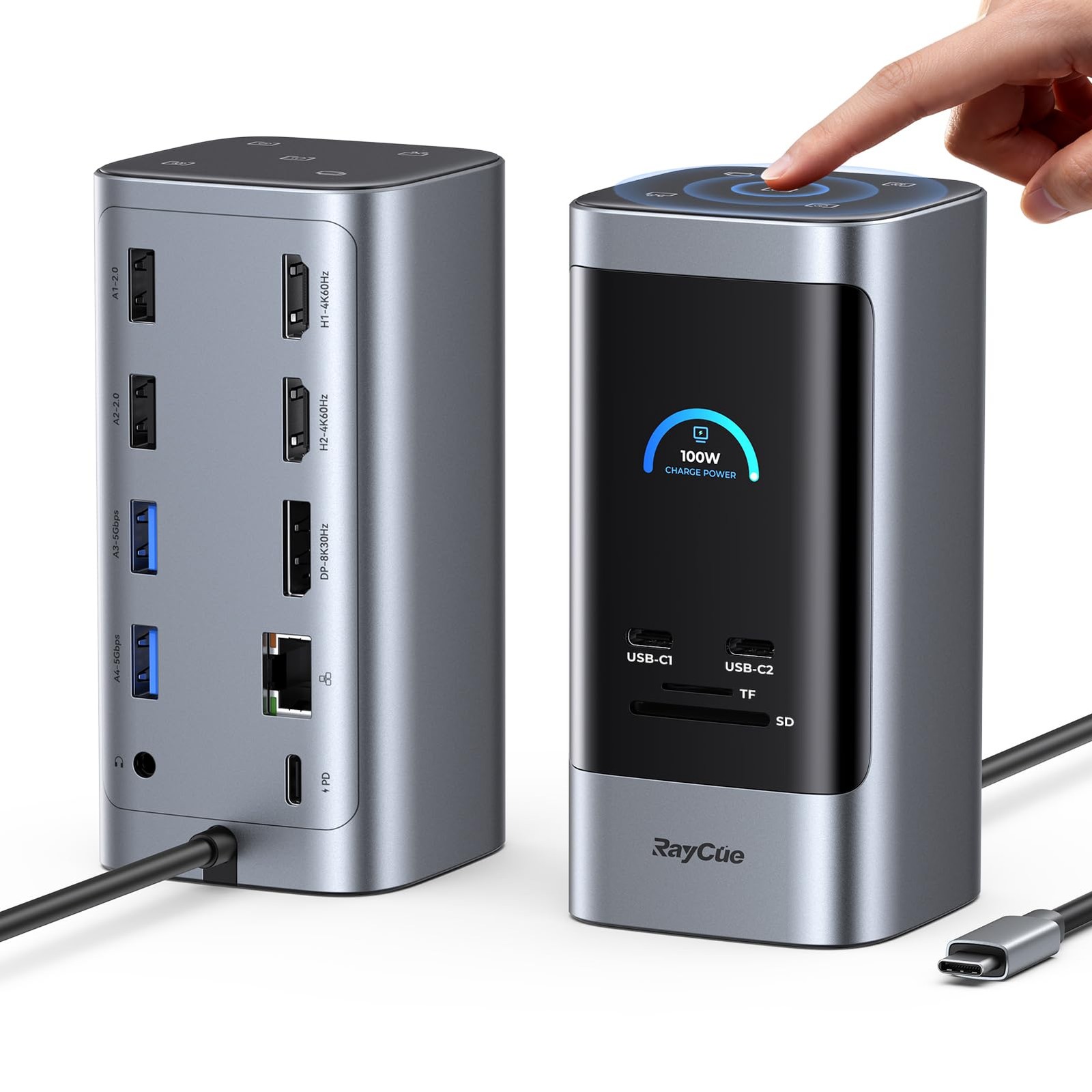 RayCue 15 in 1 Laptop Docking Station 3 Monitors for Windows/Dell/Lenovo/HP...