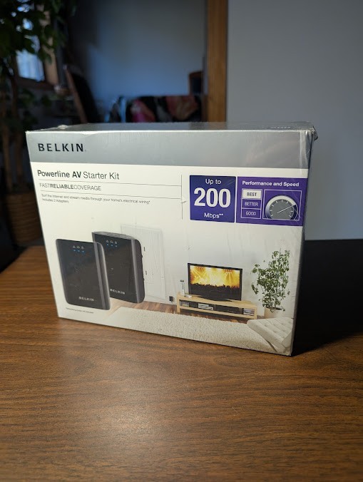 Belkin Powerline AV Starter Kit Up to 200 Mbps F5D4074 New in Shrink