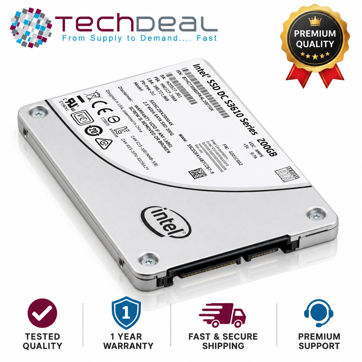Intel DC S3610 200GB 2.5" SATA 6Gb/s Enterprise SSD SSDSC2BX200G4K