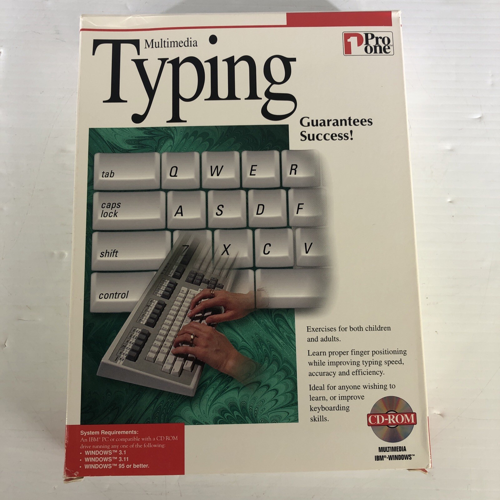 NEW Multimedia Typing (CD-Rom, Pro One Studio) For Windows 3.1, 3.11, 95+ N3