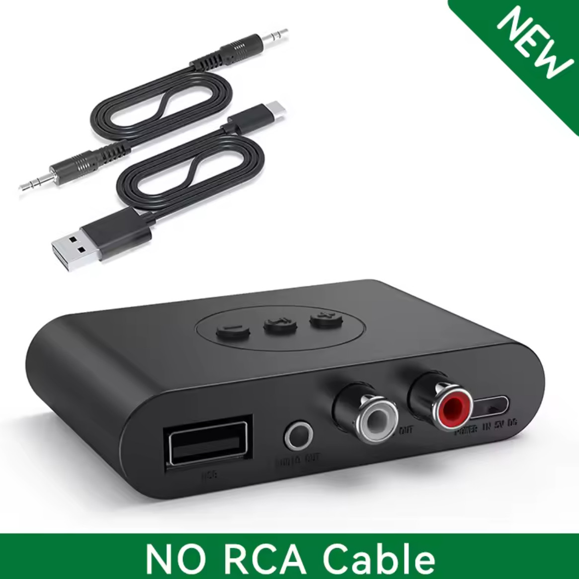 Bluetooth 5.2 Audio Receiver NFC U Disk RCA 3.5mm AUX USB Stereo Music Wireless 
