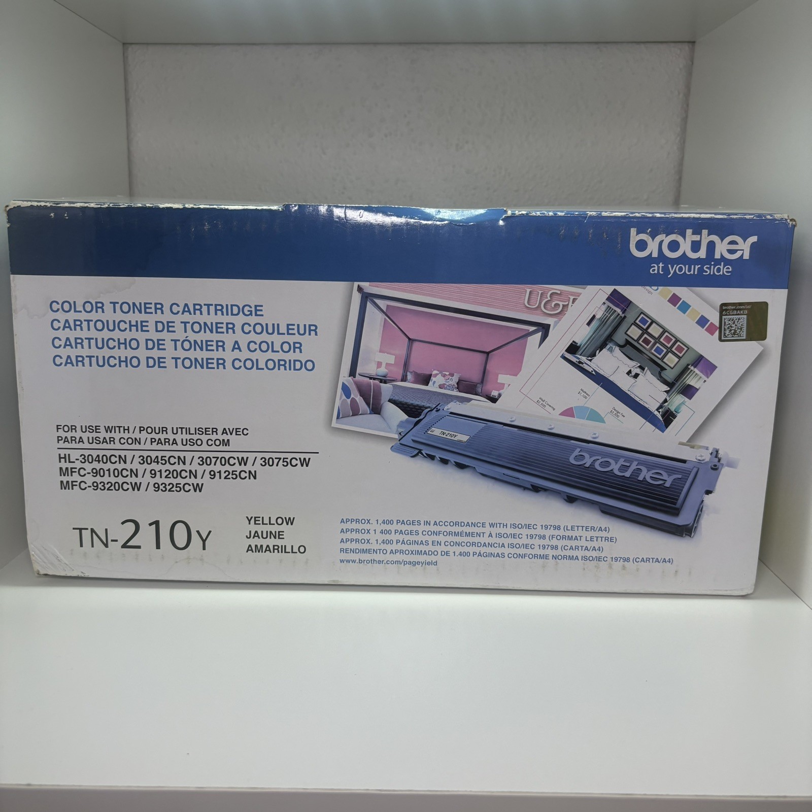 Brother TN-210Y Yellow Toner Cartridge - Genuine - New Open Box -Sealed Bag
