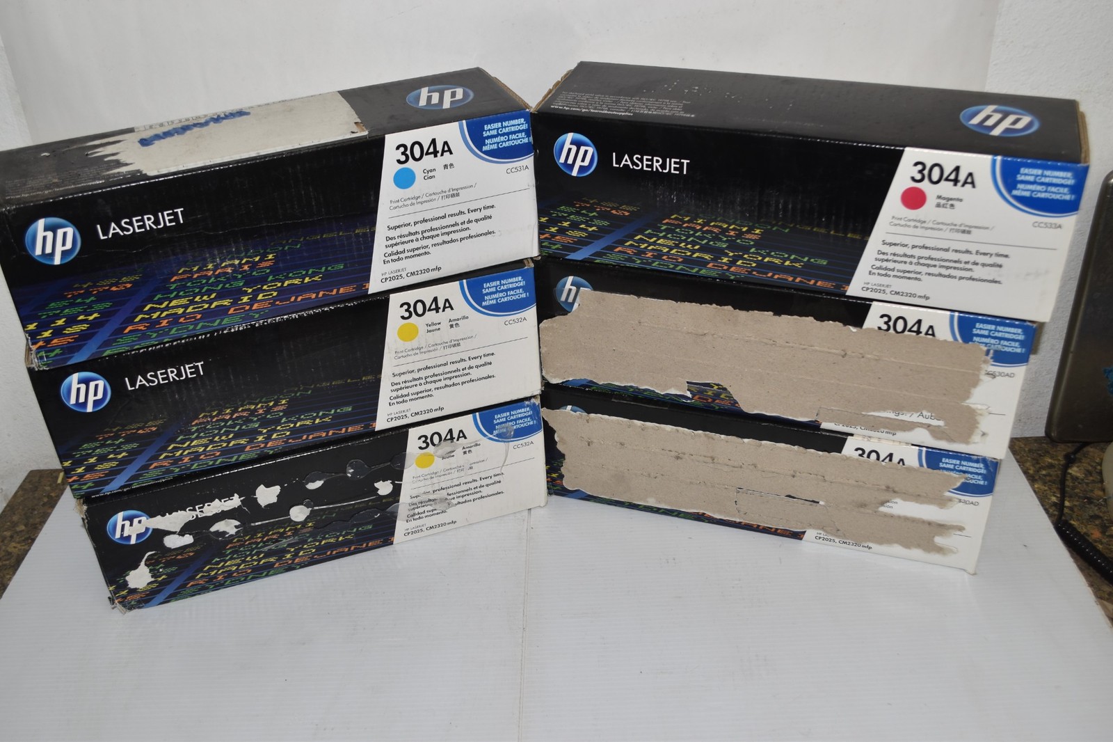 HEWLETT PACKARD 304A CC531A, CC532A (X2), CC533A, CC530AD (X2) - NEW (#3635)