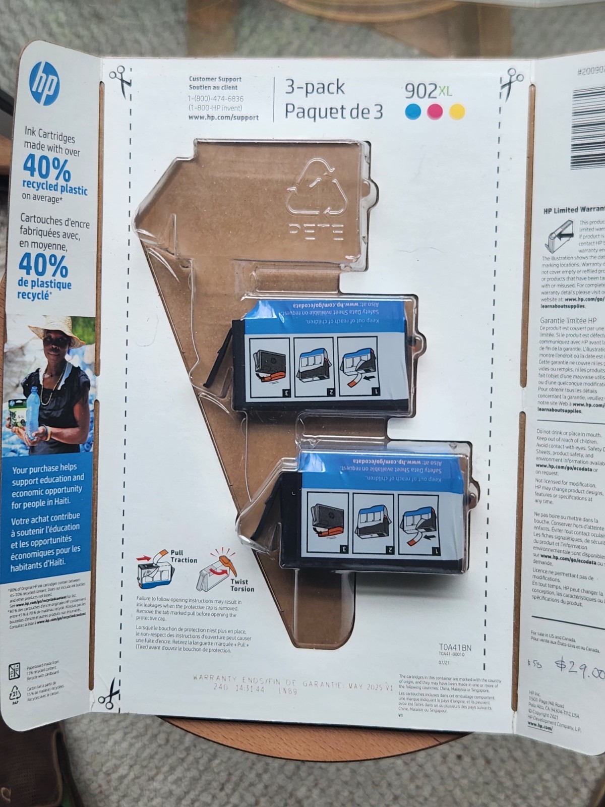 Genuine HP 902XL Color Ink Cartridges OEM - Lot of 2 - Open Package