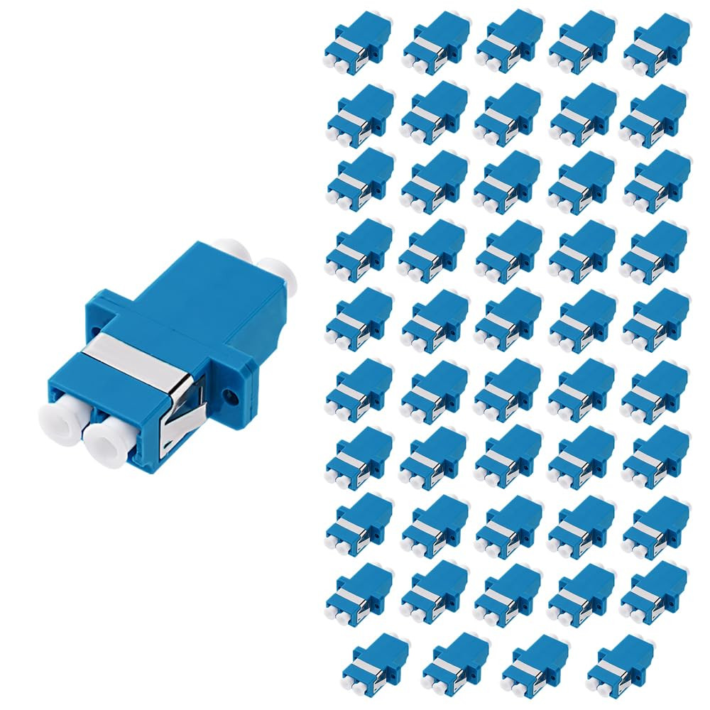 50Pcs LC-UPC to LC-UPC Couplers, Duplex Fiber Optical Adapters Cable