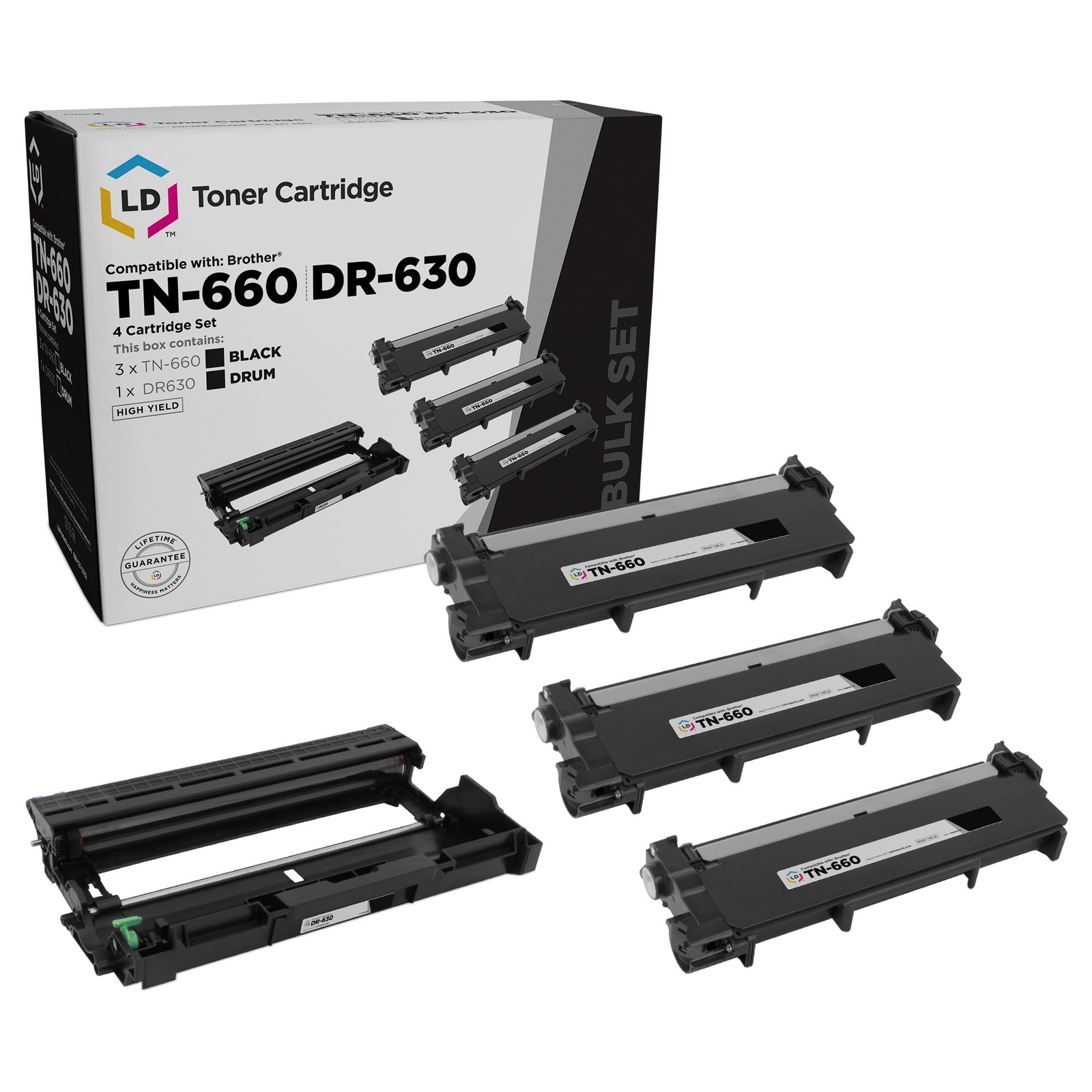For Brother 3x TN660 HY Black 1x DR630 Drum L2520DW L2540DW L2300D L2320