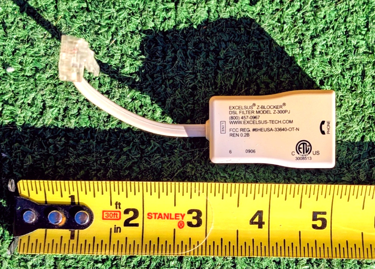 Excelsus Working 6" Z-Blocker Telephone RJ11 Line DSL Filter Model# Z-300PJ GUC