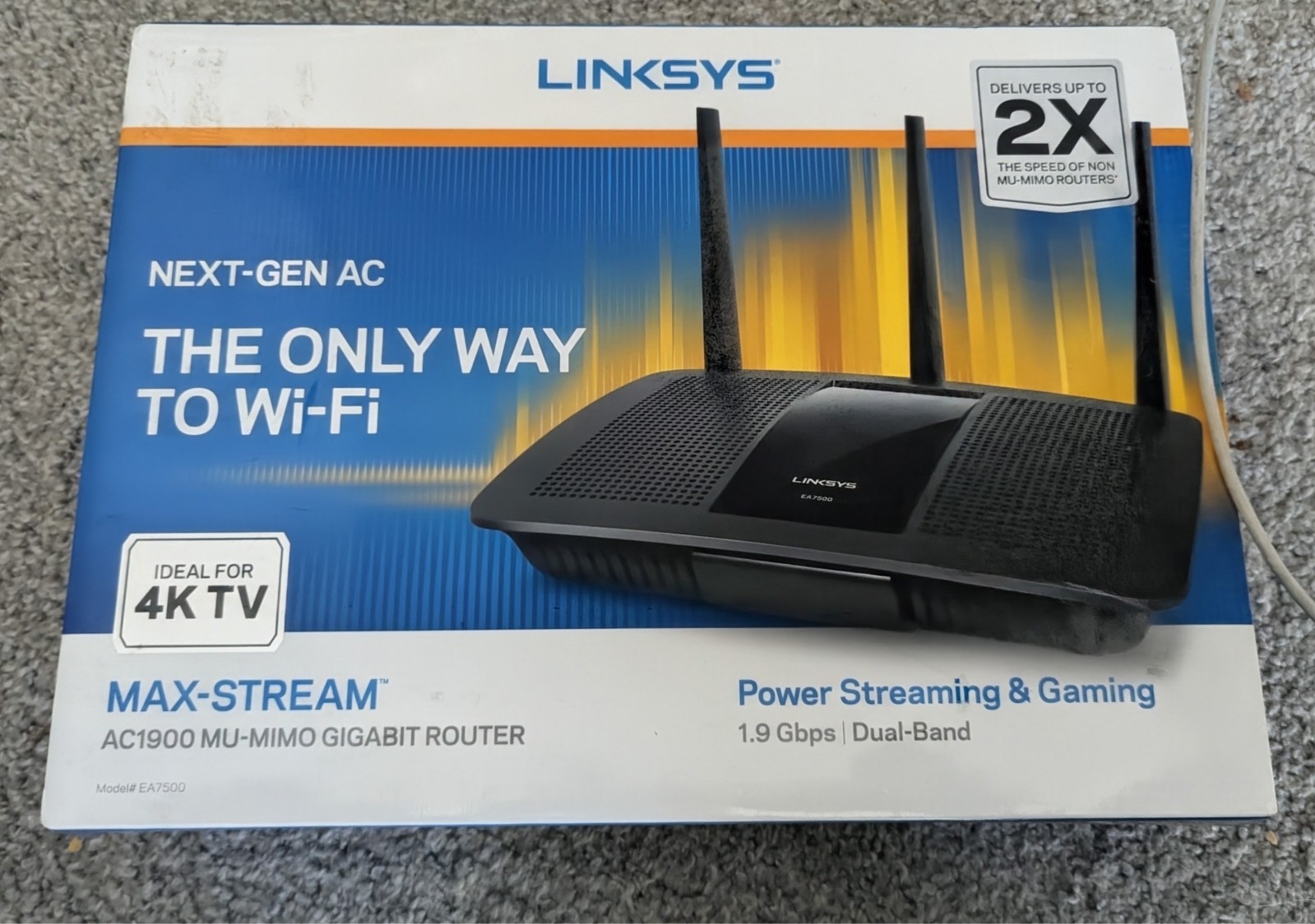 Linksys EA7500 Max-Stream AC1900 MU-MIMO Gigabit Router New/Factory Sealed