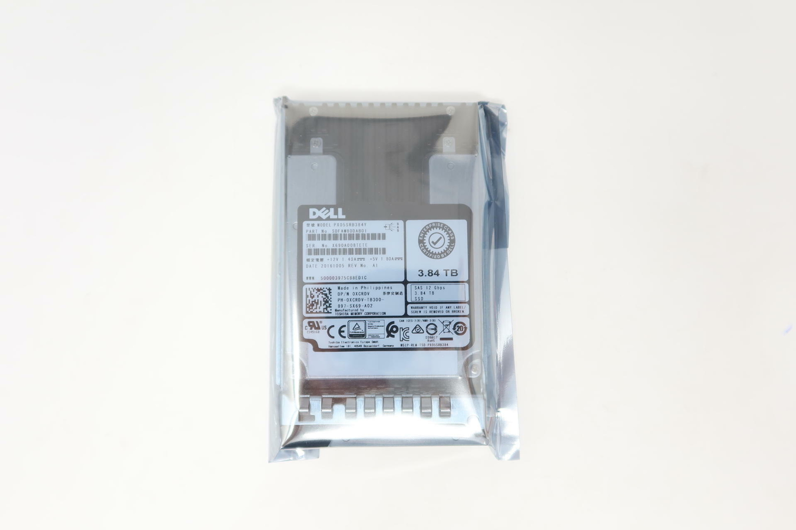 XCRDV Dell 3.84TB 12Gb/s RI SAS SSD 2.5" Drive 0XCRDV