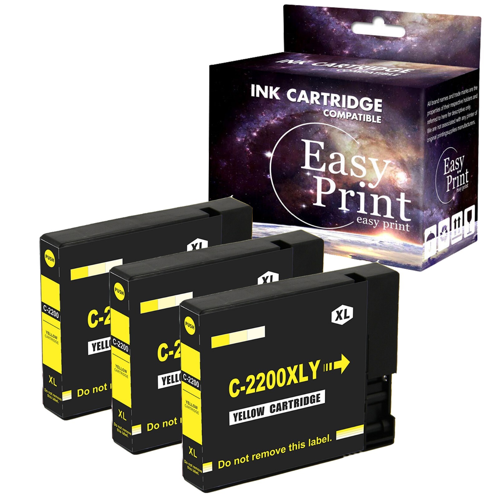 3PK PGI2200 XL Ink Cartridge Yellow for Canon Maxify MB5020 MB5120 MB5320