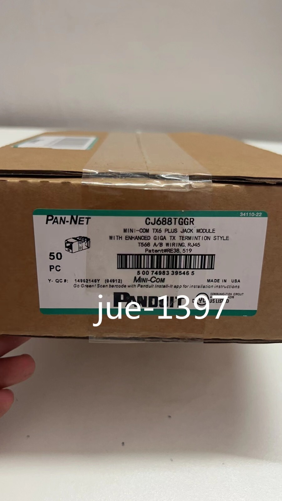 Panduit Giga TX Cat6 jack green CJ688TGGR （Qty 10）. ！