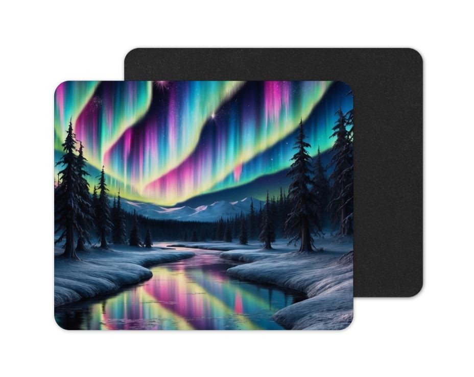 Northern Lights Mouse Pad, Computer Mouse Pad, Colorful Northern Lights Mouse Pa