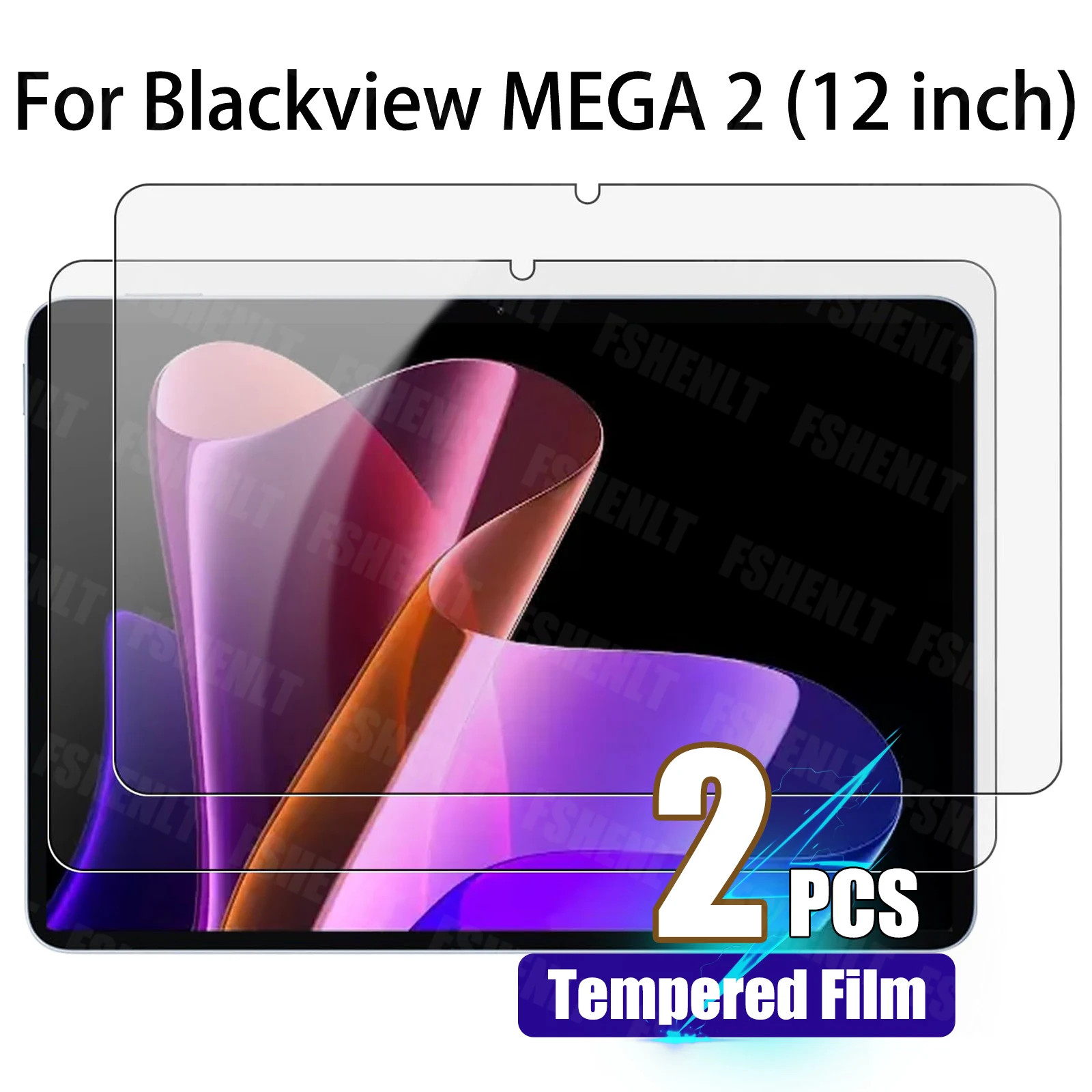 2PCS Blackview Mega 2 (12 inch) 2025 Tempered Glass Film Cover Screen Protector