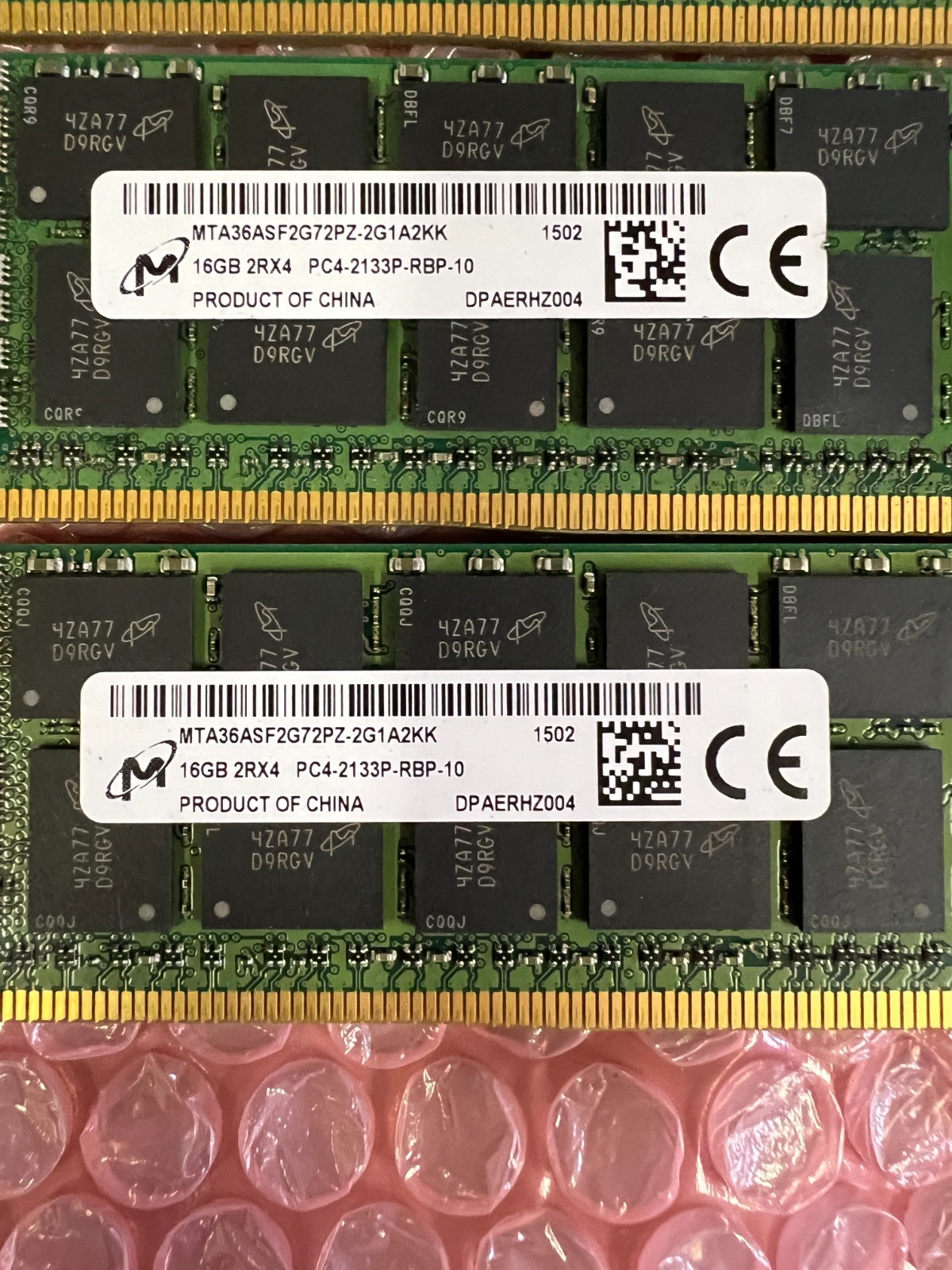 4x 16GB Crucial Micron PC4-17000R CL 15 Server RAM